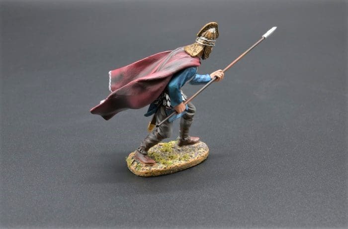 Figurine en résine guerrier spartiate avec lance (17 cm